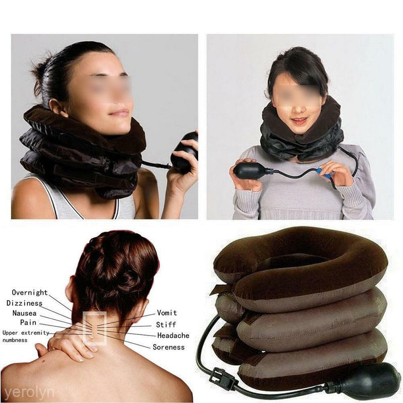Unisex Inflatable Neck Stretcher Pain Relief Shoulder Tension Back Traction New