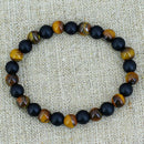Men's Tiger Eye Matte Mala Gems Yoga Beaded Bracelet Energy Viking Jewelry