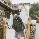 New Fashion Women'S Backpack College Wind Student Girl Bag Travel Plaid Sty