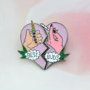 Creative Two Petal Love Badge Brooch Backpack Lapel Metal Pins Jewelry Gift A