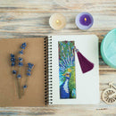 DIY Peafowl Special Shaped Diamond Painting Leather Tassel Bookmark Gift