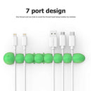 7 Holes Silicone Cable Organizer Earphone Wire Winder Phone Cord Line Holder