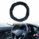 Car Steering Wheel Cover Sports Non-Slip Breathable PU Leather Black 37-38cm