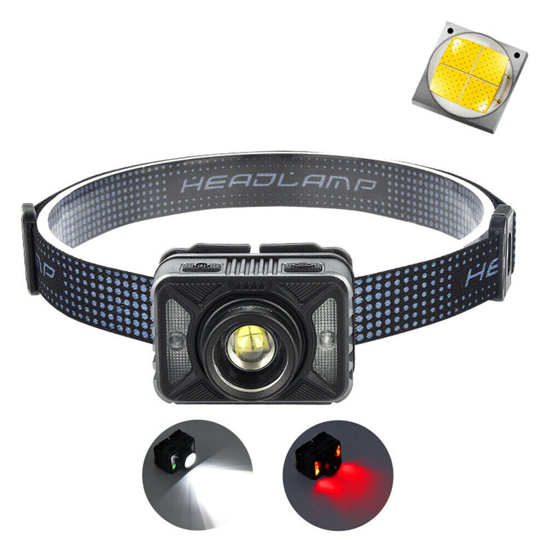 Waterproof XHP50 Zoom LED Headlight Fishing Torch Head Lamp for Outdoor Hiking