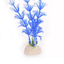 White Blue Plastic Grass Underwater Ornament for Fish TankBX