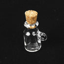 10 MINI Empty GLASS BOTTLES WISHING Message pendant CORK stopper VIALS JARS DIY