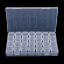 2 Packs 28 Slots Transparent Clear Storage Box with Caps Lid Design Clear