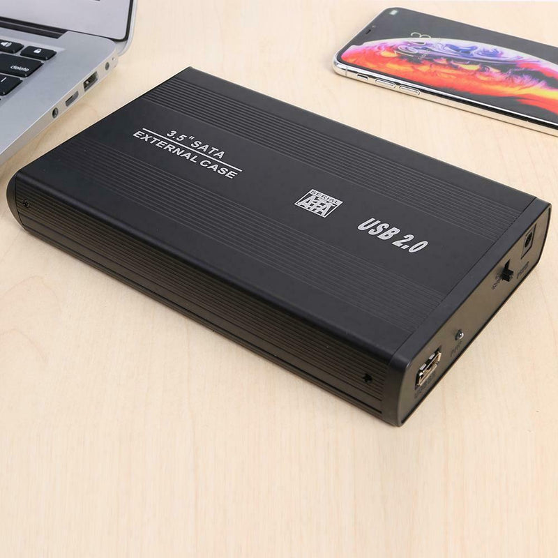 3.5 inch USB 2.0 to SATA Port SSD Hard Drive Enclosure 480Mbps HDD Case