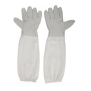 1 Pair Beekeeper Gloves Cotton Leather Apiculture Anti Bee Sleeves (White) A