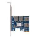 4 Slots PCI-E 1 To 4 PCI Express 16X Slot External Riser Card Adapter