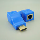 HDMI TX/RX Adapter CAT6 CAT5e Blue HD 1080P Transmitter HDMI Extender Signal