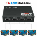 1 in 4 out Full HD HDMI Splitter 1X4 4 Port Hub Repeater Amplifier v1.4  GIJ