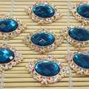 20x Acrylic Buttons Flatback Cabochons for DIY Scrapbooking Dark Geen & Blue