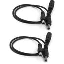 2pcs Dc 5.5 X 2.1 mm 1 plug to 2 plug adapter Power cable adapter N5C5