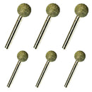 6x Round Head 6mm Shank Diamond Mounted Points Grinding Burr Set-Rotary Tool
