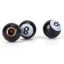 Black Pool 8-Ball Valve Stem Caps Motorcycle Car Truck SUV Bike Tire Air Cove_3C