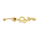 Love Heart Crystal Gem Navel Buckle Belly Ring Piercing Body Diamond Inlaid