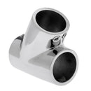 2x Stainless Steel Boat Hand Rail 60 Degree Tee Fittings Hardware 1" Tube