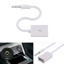 Male AUX Audio Plug Jack 3.5mm To USB 2.0 Female Converter Adapter Car Cable mp3