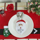 6pcs Cutlery Holder Towel Knives Fork Spoon Cute Santa Claus Shaped Tablewa