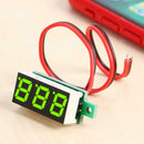 0.28 inch Digital Direct Voltage Gauge Head 2 Line DC4-30V (Yellow Green) A