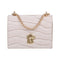 Elegant Women Pure Mini Shoulder Bags Leather Chain Messenger Bag (White)