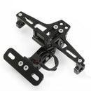 1X(Cnc Frame Motorcycle License Number Plate Holder Bracket With Led Light