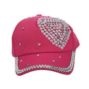 Children Outdoor Sports Bling Baseball Hiking Cap rose Red Love