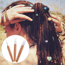 Triple Crochet Needles Bamboo Handle Micro Hook For Dreadlock Hair Making Tools
