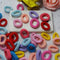 90Pcs/ Pack Elastic Candy Color Baby Girls' Towel Hair Ropes Kids' Hair Bands M&