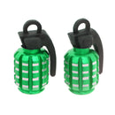 2pcs  Shape Tire Tyre Valve Dust Caps for Car Motorcycle Bike -Green