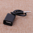 Black 3.5mm Male AUX Audio Plug Jack To USB 2.0 Female Car Converter Cord Cable