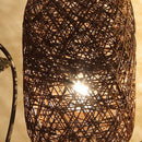 Usb LED Table Lamps Wooden Dimmable Rattan Ball Bulb Home Decor (Brown)