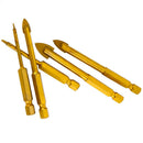 5 Pcs Hex Shank Glass & Tile Drill Bit Set, Drill Bit Glass Tile,3mm, 4mm,  X6Y2