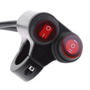 Dual On/Off Buttons 7/8in Handlebar Motorcycle Headlight Aluminum Switch