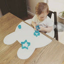 Rabbit Shape Waterproof Placemat Kids Skid Resistance Dining Table Mat-White