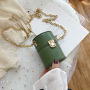 Mini Shoulder Handbags Leather Women Chain Crossbody Bucket Bags (Green) A