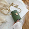 Mini Shoulder Handbags Leather Women Chain Crossbody Bucket Bags (Green) A