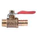 10mm x 1/4 inch PT Male Thread Full Port Lever Handle Hose Barb Brass Ball  N1G2