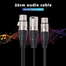 3 Pin XLR Female to Dual Male Audio Extension Cable Y Splitter Cord for Recorder