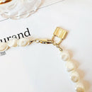 Hip Hop Multi-Layer Imitation Irregular Pearls Chain Metal Beads Line Lock