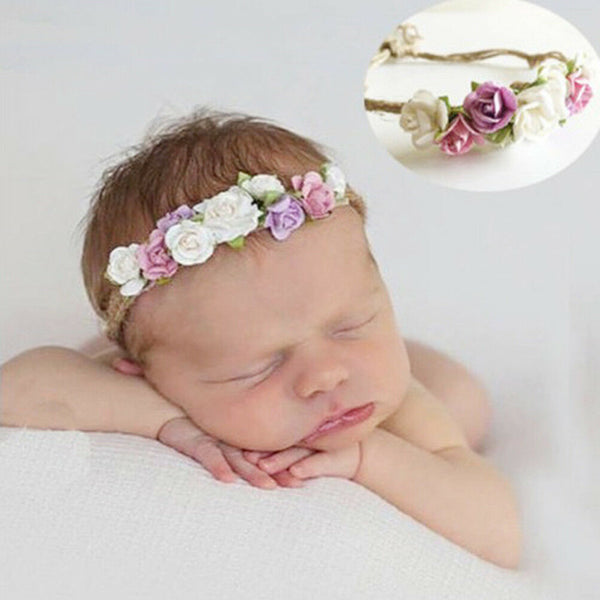 Toddler baby girls kids flower party headband hair band photo prop lovely OZ