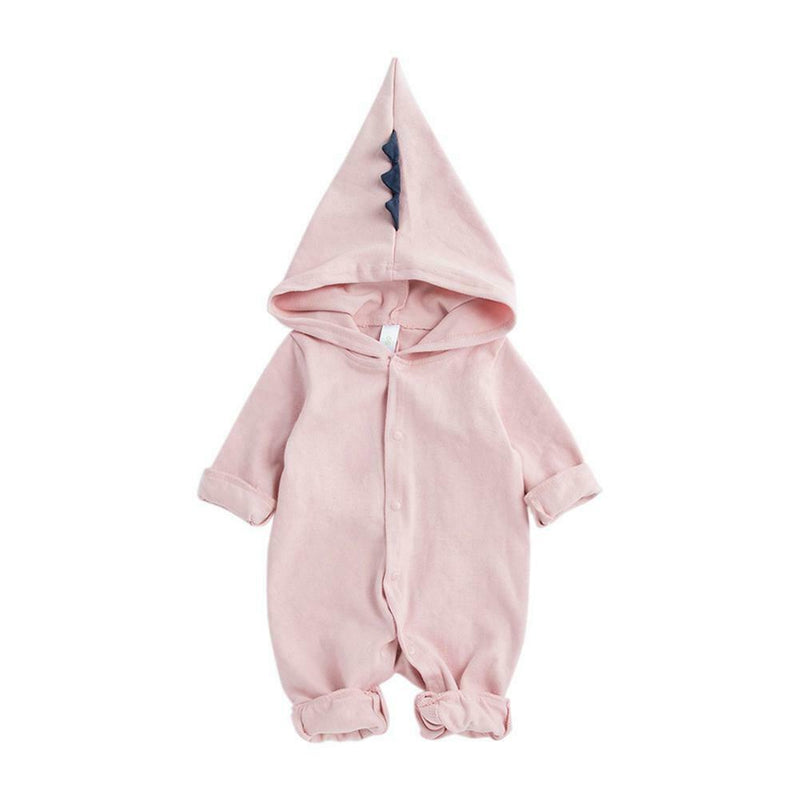 Star Dinosaur Rompers Autumn Baby Kids Cotton Hoodies Jumpsuit (Pink 9-12M)