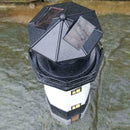 Black Solar Lighthouse Rotating LED Light Decor Outdoor Indoor 2019 R3Q2 I3J8