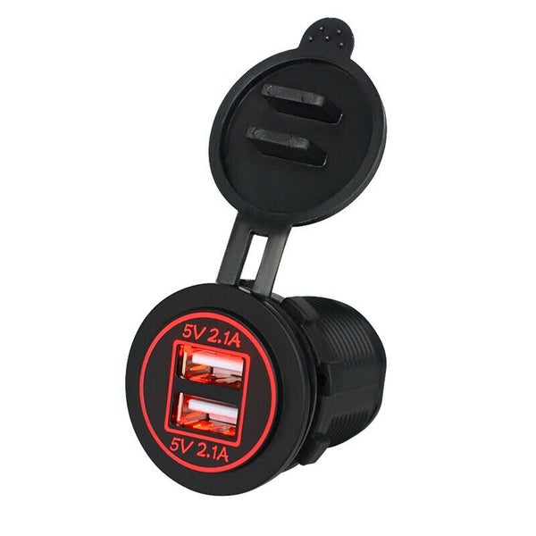 5V 4.2A Dual 2USB Charger Socket Adapter Power Outlet for 12V 24V Car Motor D1Z3