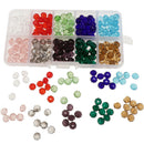 300pcs Mixed Colors 8mm Crystal Glass Rondelle Faceted Loose Spacer Beads