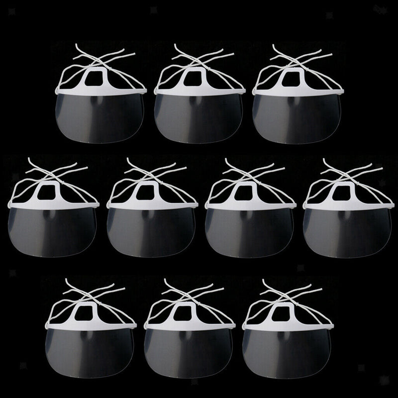 10pcs Mouth Shield Guard Visor Cover Anti-Splash Reusable Hotel Food Maker