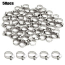 50pcs 13-20MM Stainless Steel Car Vehicle Drive Hose Clamp Fuel Line Worm Clips