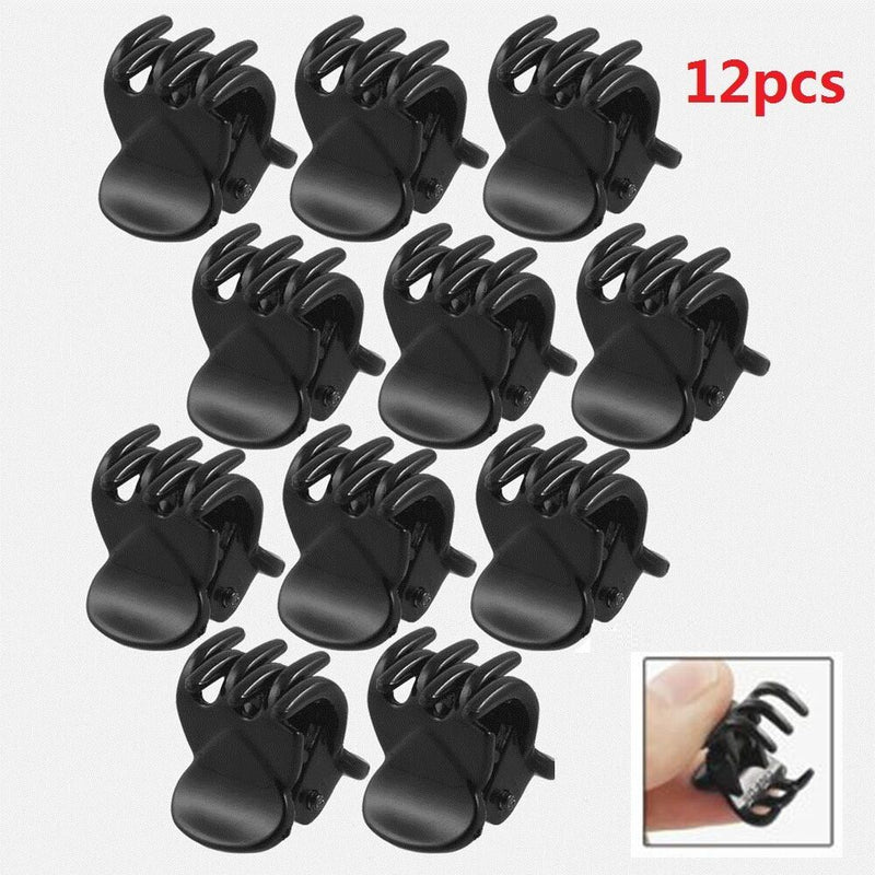 12 Pcs Set Black Plastic Mini Hairpin 6 Claws Ladies Women's Hair Clip Clamp Hot