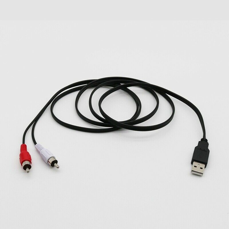 1.5M Usb A Male To 2X Rca Phono Male Av Cable Lead Pc Tv Aux Audio Video Ad J3R5